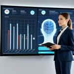 **

"A professional businesswoman in a modest business suit, giving a presentation about AI emotion analysis. The scene is a modern office conference room with a screen displaying graphs and facial recognition data. Fully clothed, appropriate attire, safe for work, perfect anatomy, natural proportions, professional presentation, high quality"

**