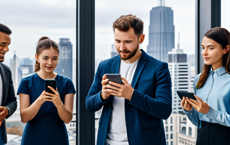 **

A diverse group of people interacting with AI interfaces on their devices (phones, tablets, computers), all fully clothed in everyday attire, showcasing a mix of emotions - curiosity, concern, and engagement. Background: A modern, bright cityscape with subtle AI-integrated elements.  Safe for work, appropriate content, professional, family-friendly, perfect anatomy, correct proportions, natural poses, well-formed hands, proper finger count, natural body proportions.

**