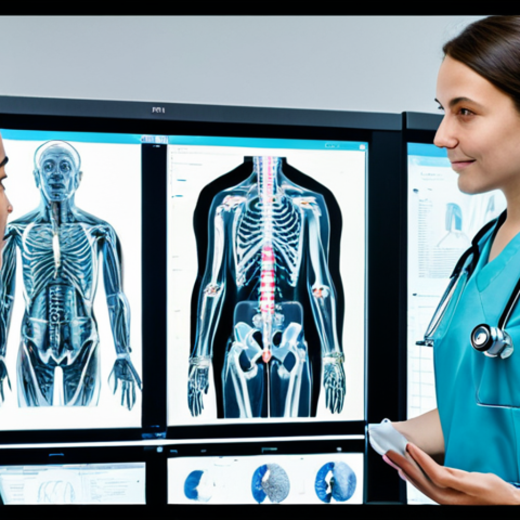 AI in Healthcare**

"A diverse team of fully clothed medical professionals collaborating in a modern hospital setting, utilizing AI-powered diagnostic tools. Displays show medical scans with AI analysis overlays. Safe for work, appropriate content, professional, perfect anatomy, correct proportions, well-formed hands, natural pose, bright lighting, clean environment, modest clothing."

**