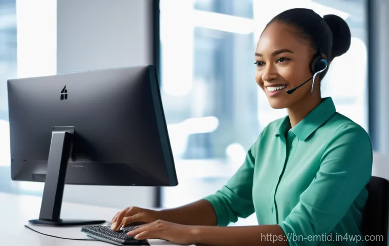 감정인식 AI와 데이터 기반 고객 관리의 중요성 - Image Prompt 1: Empathetic Customer Service with Emotion AI**