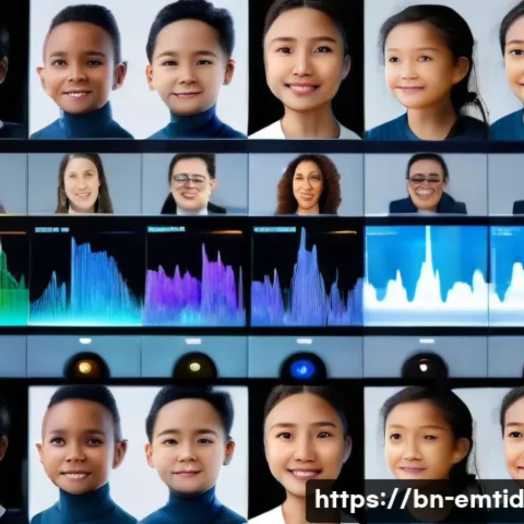 감정인식 AI의 감정 분류 방법 - **AI Learning Human Emotions from Diverse Data**
    Create an image featuring a futuristic control ...