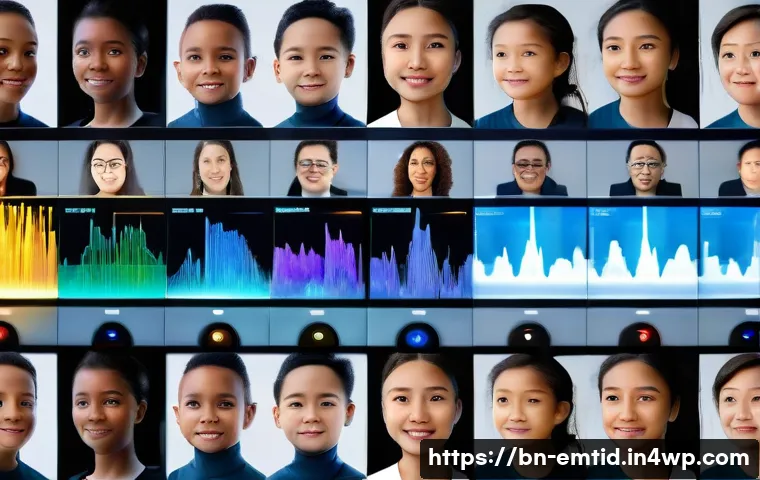 감정인식 AI의 감정 분류 방법 - **AI Learning Human Emotions from Diverse Data**
    Create an image featuring a futuristic control ...