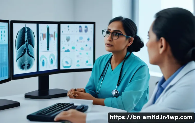 감정인식 AI의 글로벌 시장 동향 - A diverse group of Bengali professionals in a modern healthcare setting, featuring a middle-aged fem...