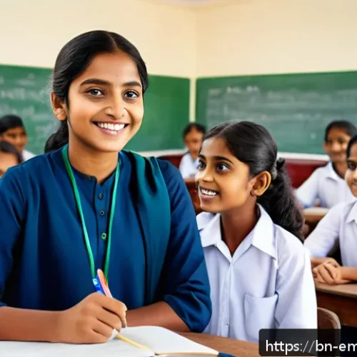 Home 32 감정인식 AI와 인공지능 기술의 융합 - A modern smart classroom scene in Bangladesh featuring a diverse group of Bengali students, all wear...