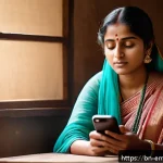Home 18 감정인식 AI와 감정 표현의 변화 - A serene and thoughtful Bengali woman sitting in a cozy room with traditional Bengali decor, softly ...